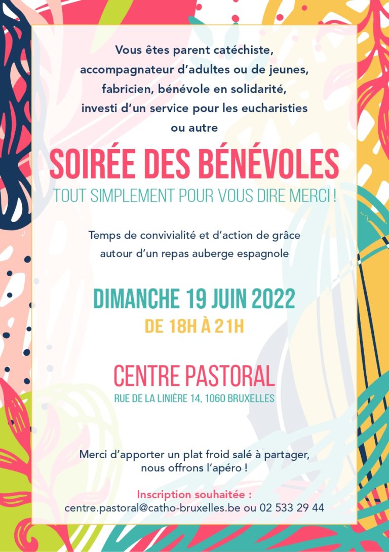 19 Juin | Soirée des bénévoles au Centre Pastoral de Bruxelles
