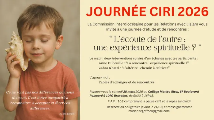 28 mars | Journée CIRI 2026 : A l’écoute de l’autre : vivre une expérience spirituelle ?
